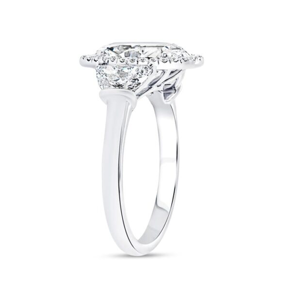 Three-Stone Oval Shaped Diamond Engagement Ring - Image 2