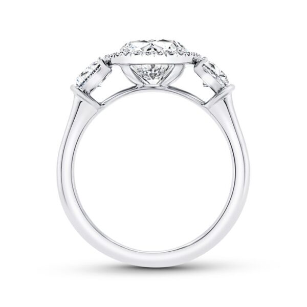 Three-Stone Oval Shaped Diamond Engagement Ring - Image 3