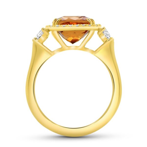 Three-Stone Cushion Cut Topaz Engagement Ring - Image 3