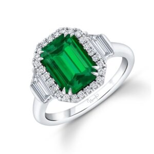 Halo Emerald Cut Diamond Engagement Ring