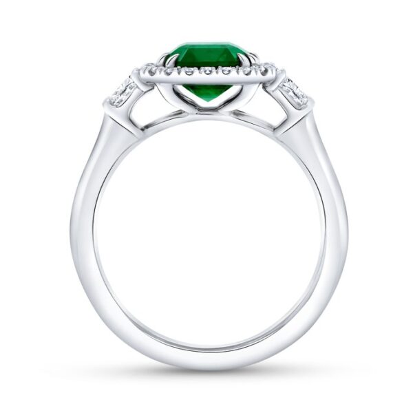 Halo Emerald Cut Diamond Engagement Ring - Image 3