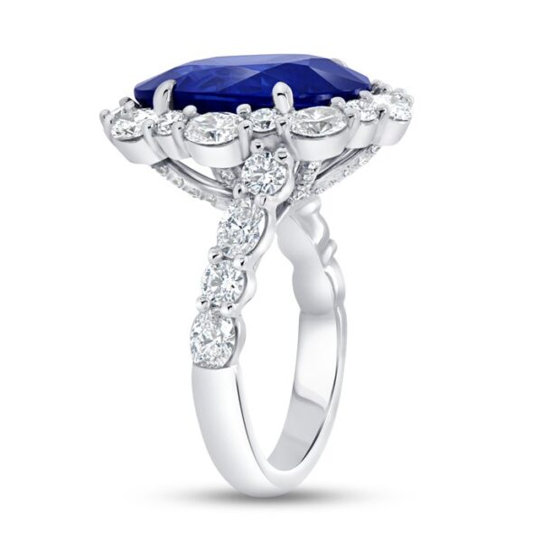 Bypass Oval Shaped Blue Sapphire Engagement Ring - Image 2