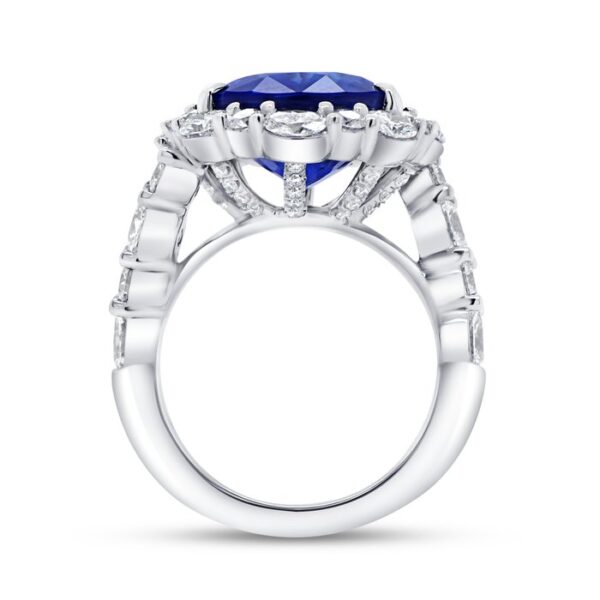 Bypass Oval Shaped Blue Sapphire Engagement Ring - Image 3