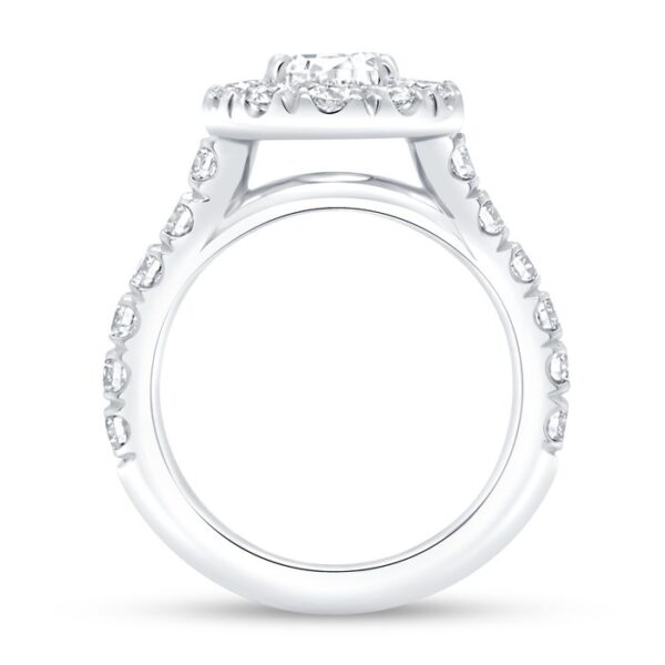 Halo Oval Shaped Diamond Engagement Ring - Image 3