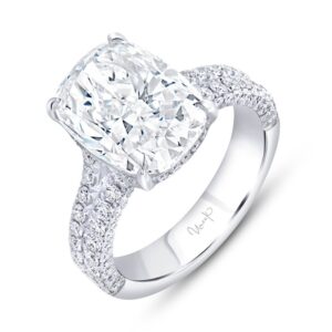 Split Cushion Cut Diamond Engagement Ring