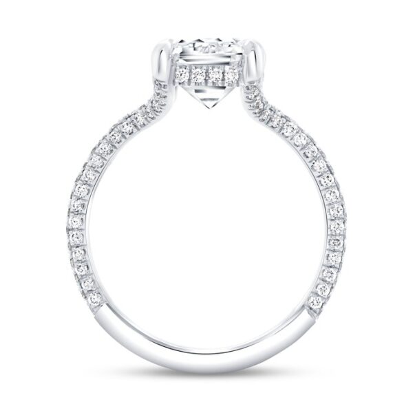 Split Emerald Cut Diamond Engagement Ring - Image 3