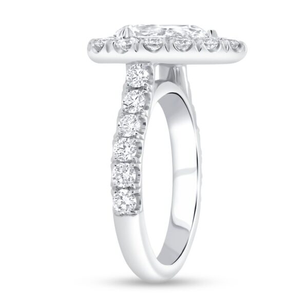 Single-Halo Pear Shaped Diamond Engagement Ring - Image 2