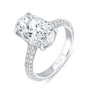 3-Sided Oval Shaped Diamond Engagement Ring