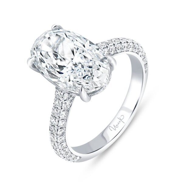 3-Sided Oval Shaped Diamond Engagement Ring
