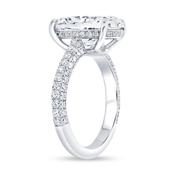 3-Sided Oval Shaped Diamond Engagement Ring - Image 2