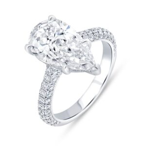 3-Sided Pear Shaped Diamond Engagement Ring