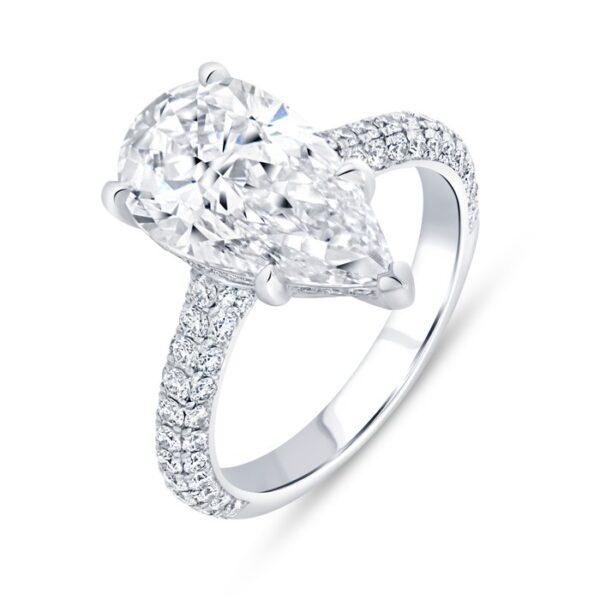 3-Sided Pear Shaped Diamond Engagement Ring