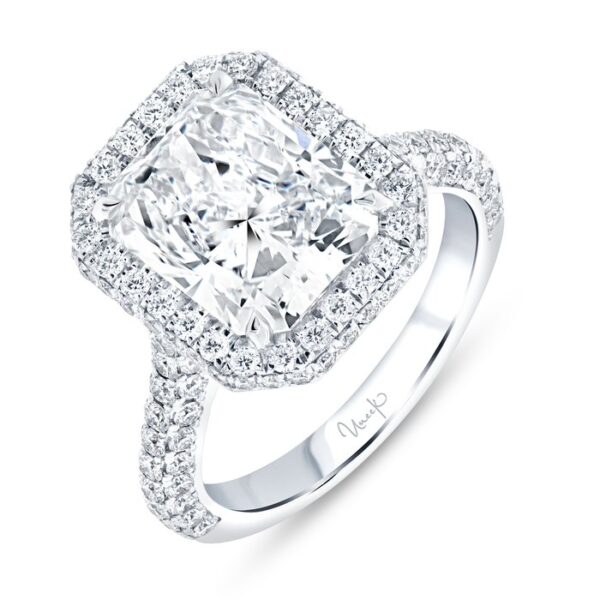 Halo Radiant Diamond Engagement Ring