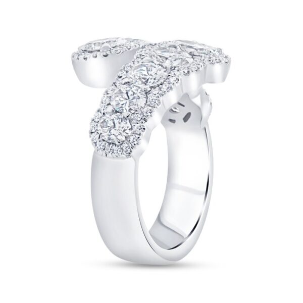Bypass Oval Shaped Diamond Anniversary Ring - Image 2