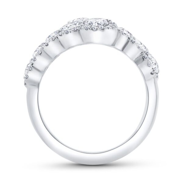 Bypass Oval Shaped Diamond Anniversary Ring - Image 3