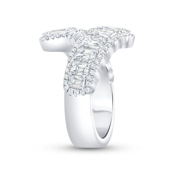 Bypass Emerald Cut Diamond Anniversary Ring - Image 2