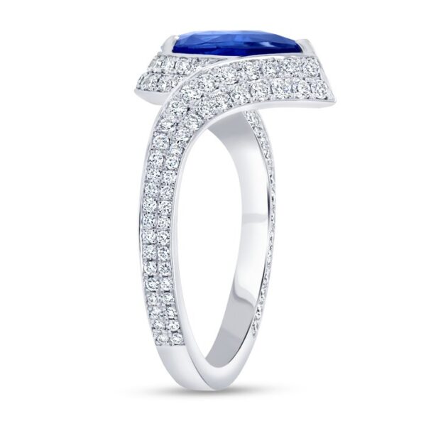 Bypass Pear Shaped Blue Sapphire Engagement Ring - Image 2