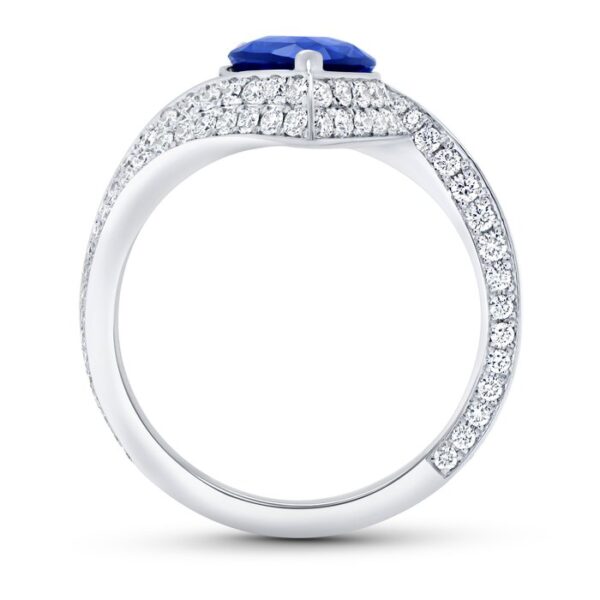 Bypass Pear Shaped Blue Sapphire Engagement Ring - Image 3