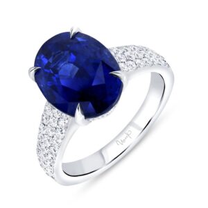 Tapered Oval Shaped Tanzanite Engagement Ring