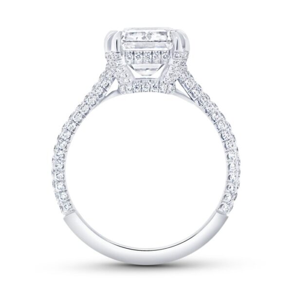 3-Sided Emerald Cut Diamond Engagement Ring - Image 3