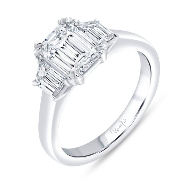 Three-Stone Emerald Cut Diamond Engagement Ring