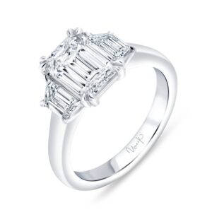 Three-Stone Emerald Cut Diamond Engagement Ring