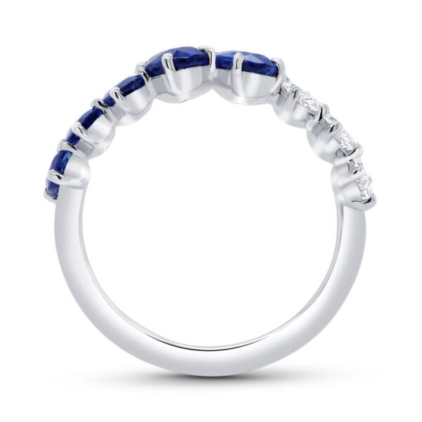 Bypass Oval Shaped Blue Sapphire Fashion Ring - Image 3