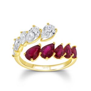 Bypass Pear Shaped Blue Sapphire Fashion Ring