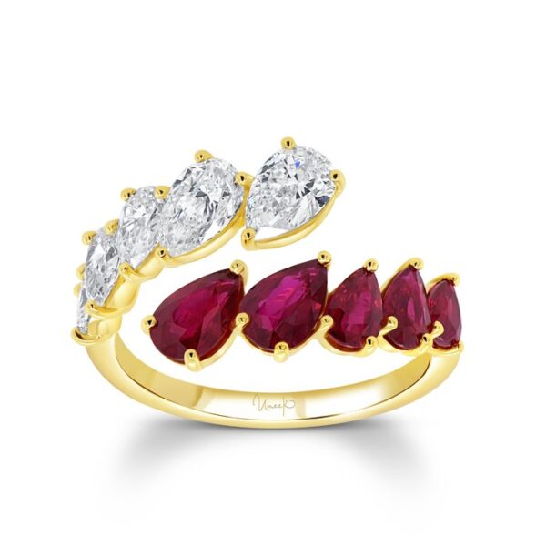 Bypass Pear Shaped Blue Sapphire Fashion Ring
