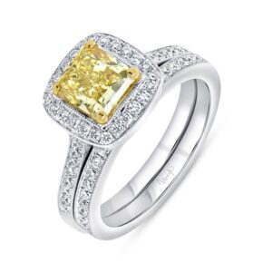 Halo Radiant Yellow Diamond Engagement Ring