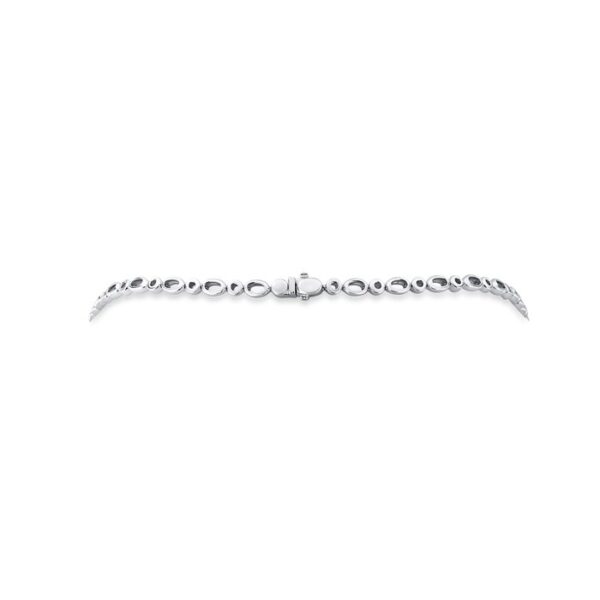 Strand Oval Shaped Blue Sapphire Tennis Necklace - Image 2