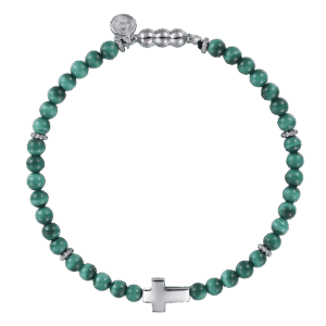 325 Sterling Silver Malachite Bead Bracelet
