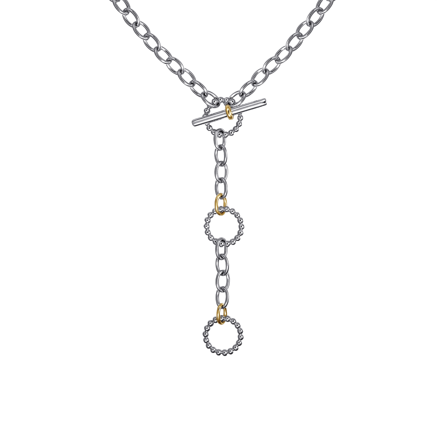 925 Sterling Silver and 14K Yellow Gold Link Necklace - Image 3
