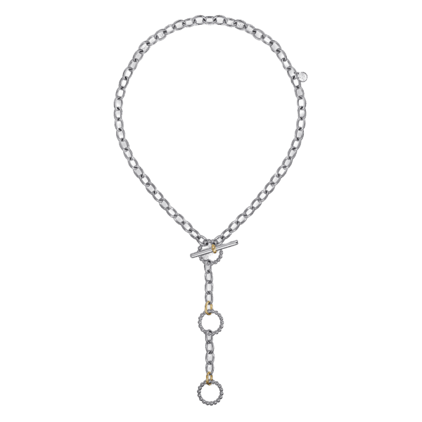 Sterling Silver and 14K Gold Bujukan Link Necklace