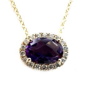 Amethyst & Diamond Necklace