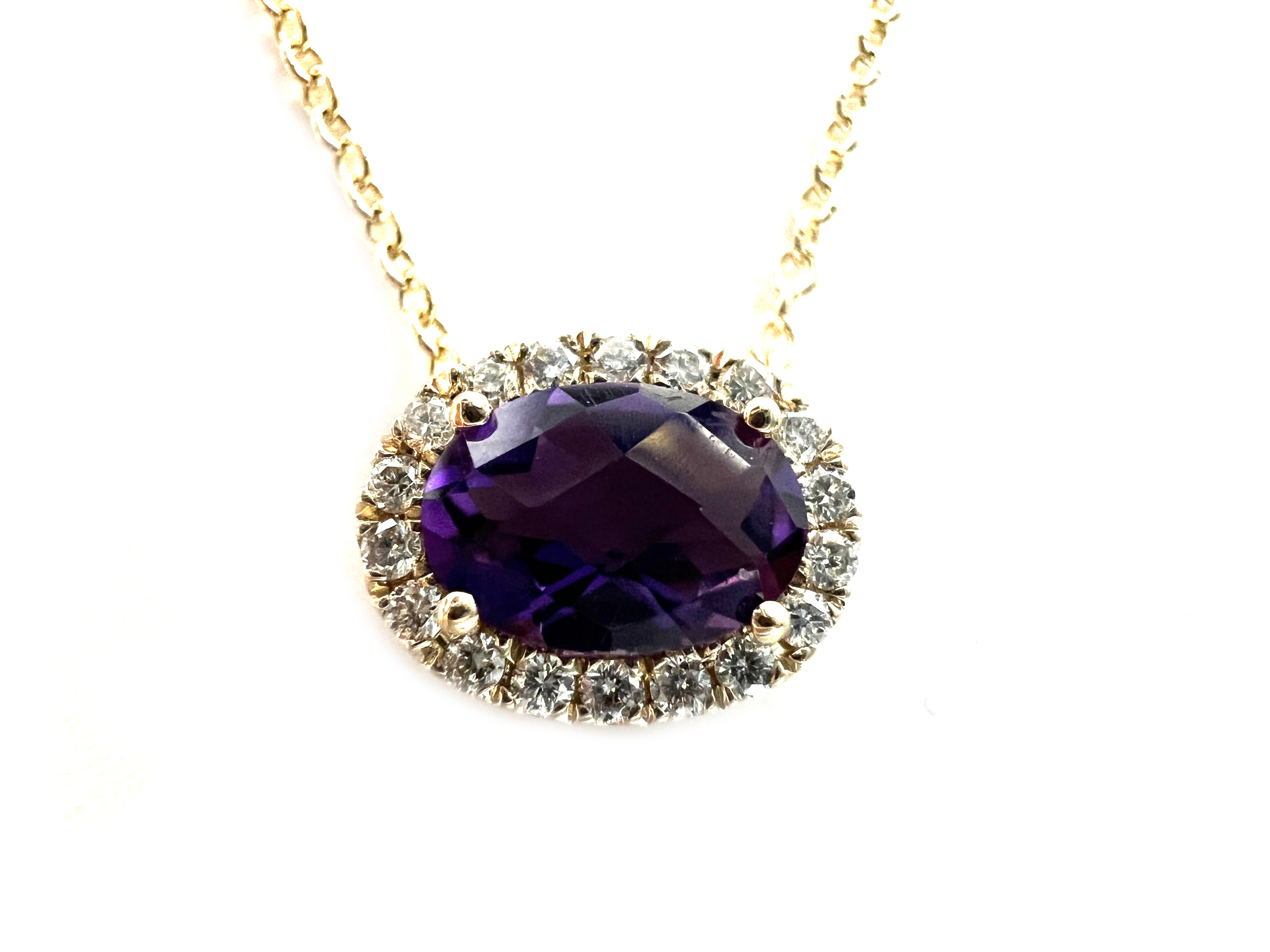 Amethyst & Diamond Necklace