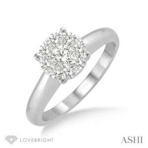 White Gold & Diamond Cluster Ring