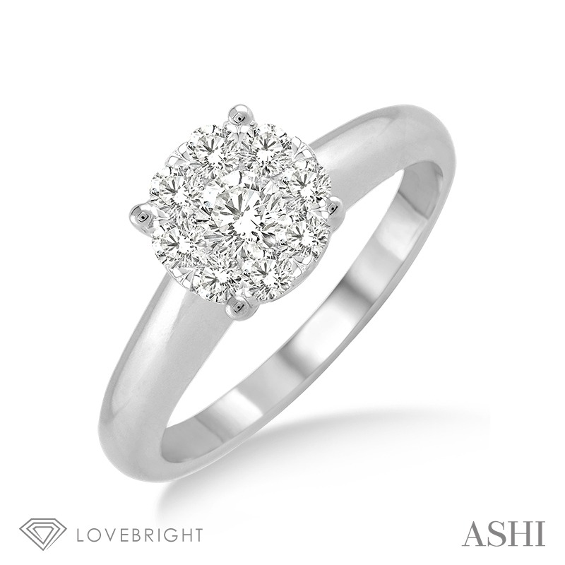 White Gold & Diamond Cluster Ring