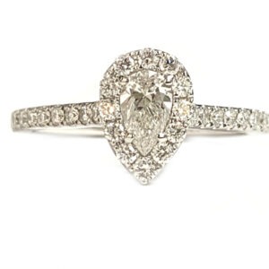 pear diamond & halo engagement ring