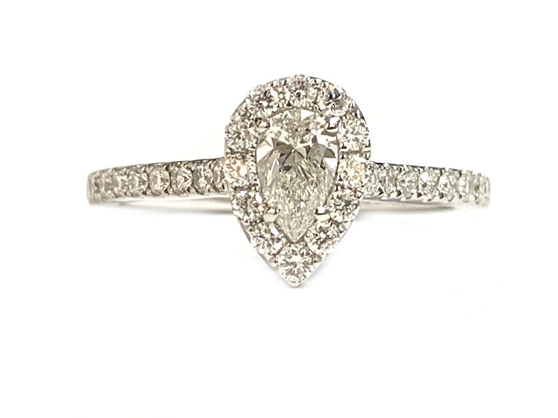 pear diamond & halo engagement ring