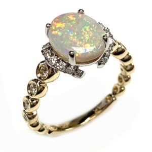opal & diamond ring