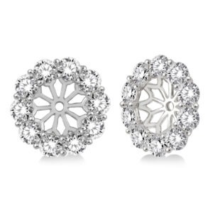 White Gold & Diamond Halo Jacket Earrings