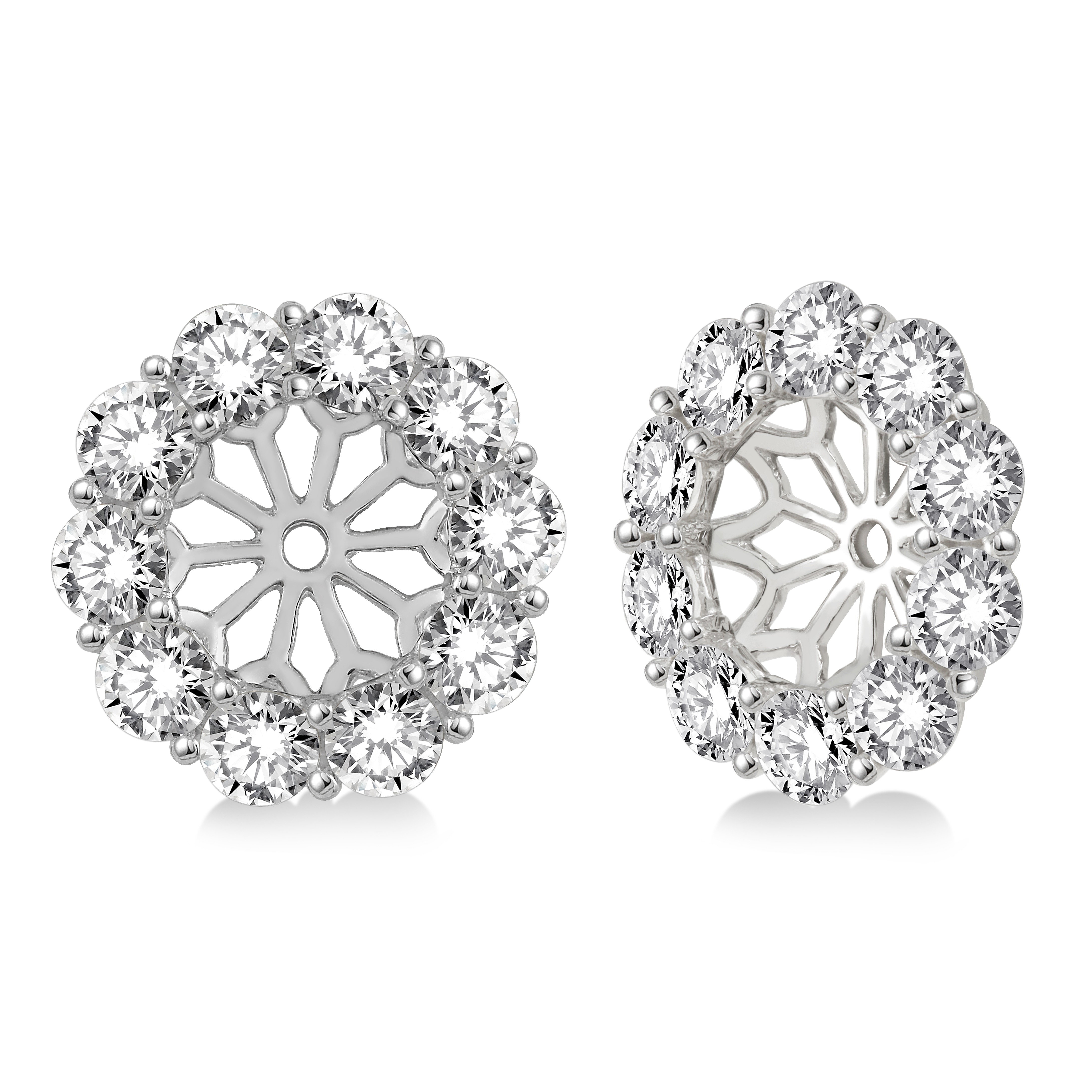 White Gold & Diamond Halo Jacket Earrings