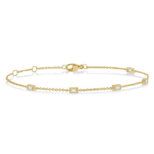 Gold & Diamond Station Bracelet