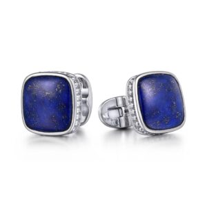 Sterling Silver & Lapis Cuff Links