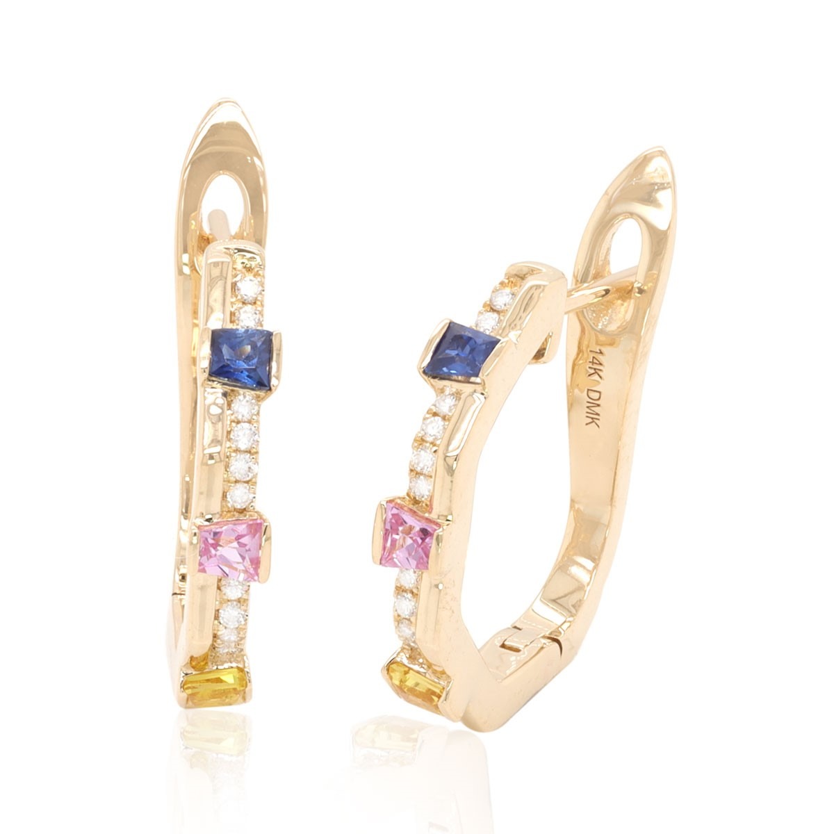 Gemstone & Diamond Hoop Earrings