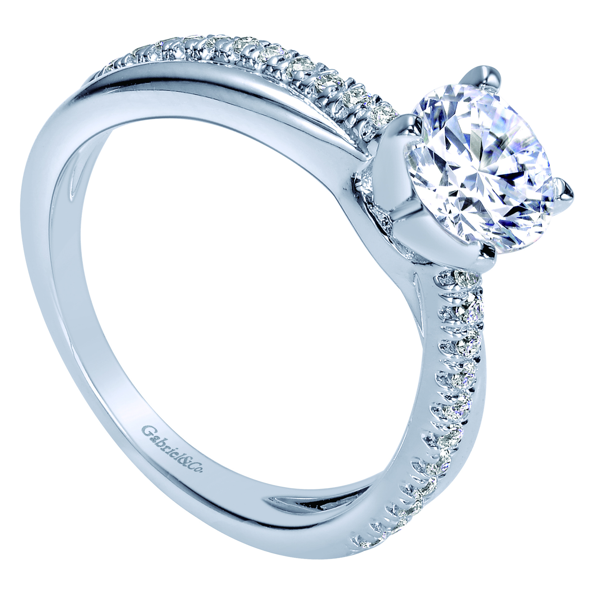 White Gold & Diamond Engagement Ring - Image 3