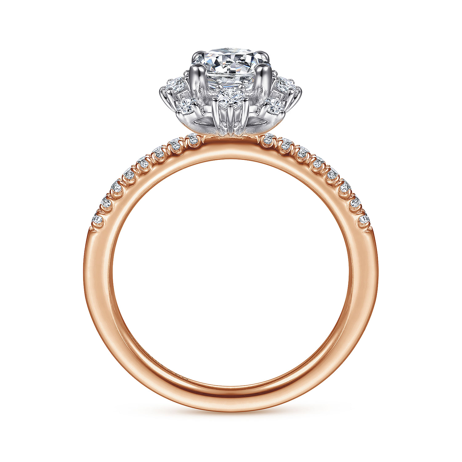Rose Gold Starlight Halo Engagement Ring - Image 2