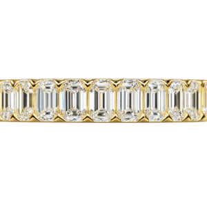 Gold Eternity Band with Emerald Cut Diamonds