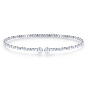 White Gold Bujukan Beaded Bangle Bracelet